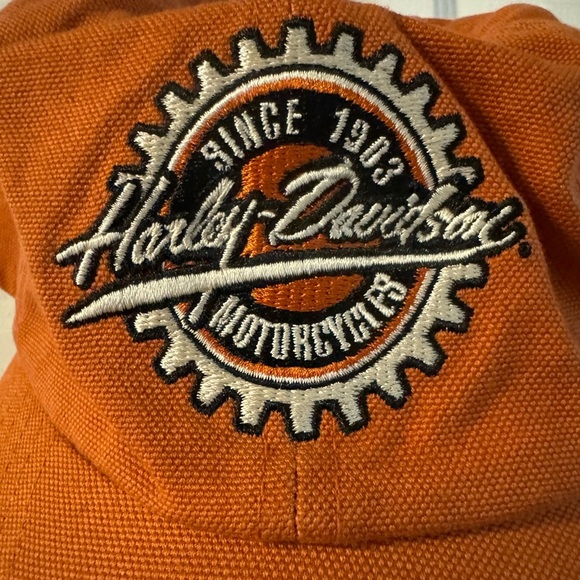 Vintage Harley Davidson Embroidered Baseball Hat Brass Adjusting Clip 1903 Patch - Picture 6 of 8